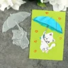 Size chart: Sumflying Cute Cat With Umbrella Metal Cutting Dies - 7.8 x 7.8 cm (approx. 3.1 x 3.1 in)