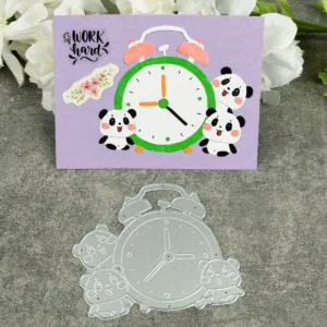 Sumflying Panda Alarm Clock Metal Cutting Dies DC 3676 0