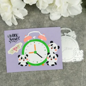 Sumflying Panda Alarm Clock Metal Cutting Dies DC 3676 2