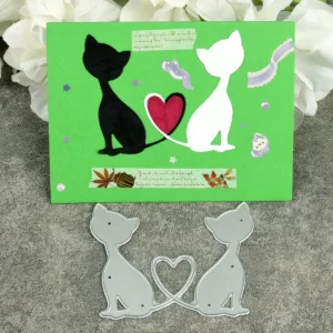 Sumflying Love Cats Heart Metal Cutting Dies