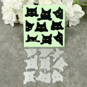 Sumflying Peeking Cat Set Metal Cutting Dies