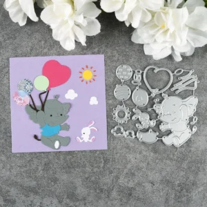 Sumflying Elephant With Balloons Metal Cutting Dies