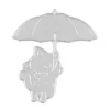 Sumflying Cute Cat With Umbrella Metal Cutting Dies - 7.8 x 7.8 cm (approx. 3.1 x 3.1 in) steel die for scrapbooking and card making