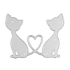 Sumflying Love Cats Heart Metal Cutting Dies