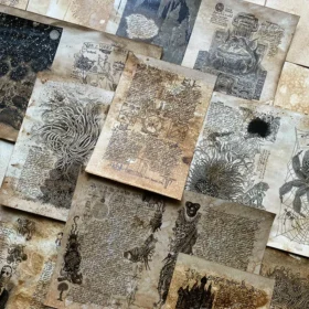 Double-Sided Dyed Cthulhu Necronomicon Scrapbook Paper