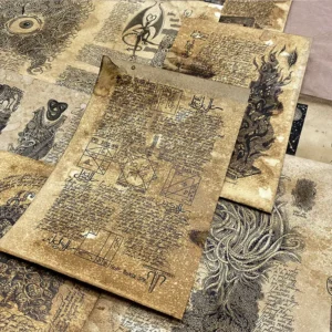 Double-Sided Dyed Cthulhu Necronomicon Scrapbook Paper - Image 2 - Sumflying Craft