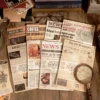 Double Sided Vintage Large Newspaper Scrapbook Paper - Image 1 - Sumflying Craft