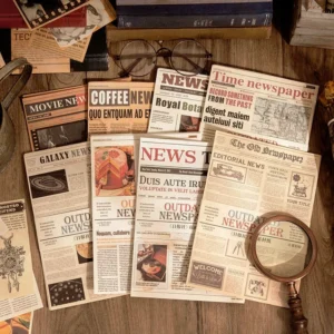 Double Sided Vintage Large Newspaper Scrapbook Paper - Image 1 - Sumflying Craft