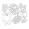 Easter Egg Metal Cutting Dies Set – Layered Ovals with Lace, Dots Butterfly