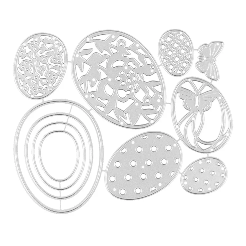 Easter Egg Metal Cutting Dies Set – Layered Ovals