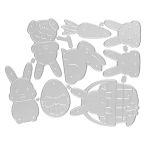 Sumflying Craft Bunnies Basket Eggs Metal Cutting Dies