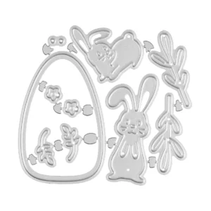 Sumflying Craft Easter Bunny Egg Flower Metal Cutting Dies