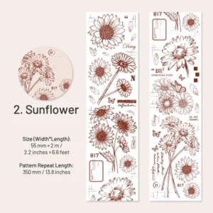 dream building series retro flower washi 12