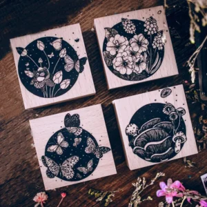 Dream Butterfly Mushroom Rubber Stamp