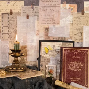 Dual Material Vintage Manuscript and Invoice Decorative Paper