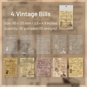 Dual Material Vintage Manuscript and Invoice Decorative Paper dual material vintage manuscript and invoice 8
