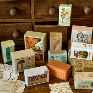 earthly world vintage text illustration wooden 3