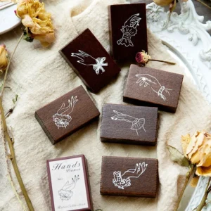 Elegant Hand Gestures Wood Rubber Stamps