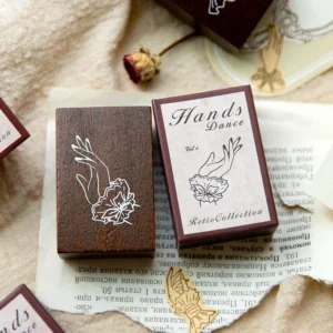 elegant hand gestures wood rubber stamps 4