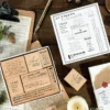 English Phrase Series Wooden Rubber Stamp Set