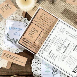 english phrase series wooden rubber stamp 2