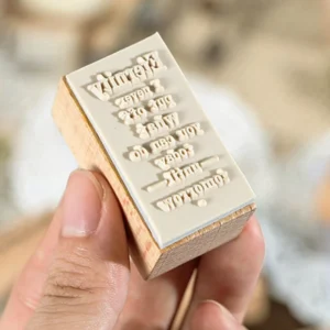 english phrase series wooden rubber stamp 5