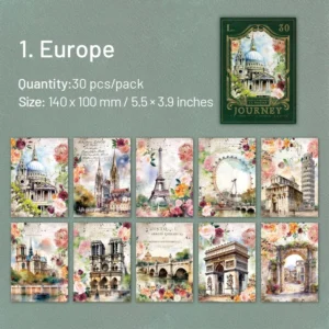 european famous architecture scrapbook paper 11