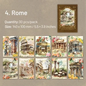 european famous architecture scrapbook paper 14