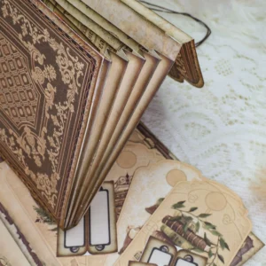european pattern handmade junk journal folio 4