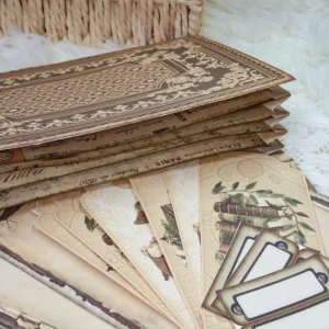european pattern handmade junk journal folio 7