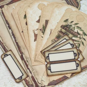 european pattern handmade junk journal folio 8