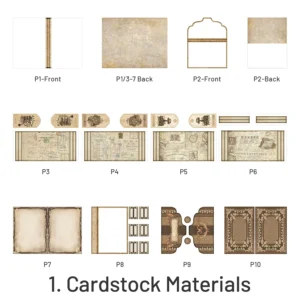 european pattern handmade junk journal folio 9