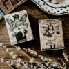 European Retro Little Girl with Butterfly Wings Wooden Rubber Stamp