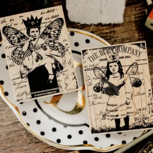 european retro little girl with butterfly 2