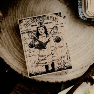 european retro little girl with butterfly 5