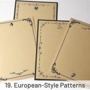 european style pattern retro kraft writing 23