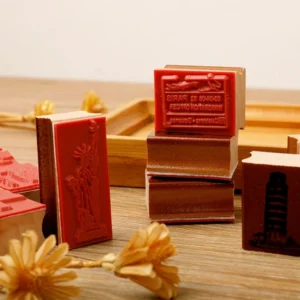 european travel retro journal wood rubber 2