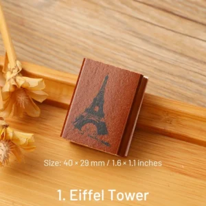european travel retro journal wood rubber 5