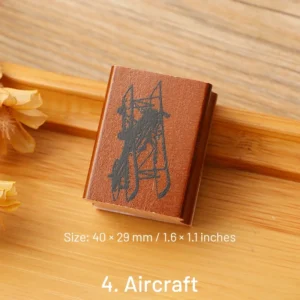 european travel retro journal wood rubber 8