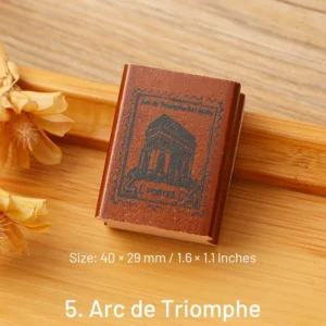 european travel retro journal wood rubber 9
