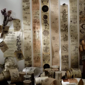 European Vintage Text Washi Tape