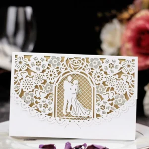 European-Style Hollow Paper Cut Wedding Invitation