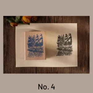 fantasy castle wooden rubber stamp 11