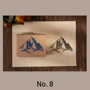 fantasy castle wooden rubber stamp 15