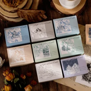 fantasy castle wooden rubber stamp 2