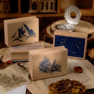 fantasy castle wooden rubber stamp 3