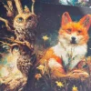 Fantasy Forest Fox Background Scrapbook Paper