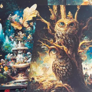 fantasy forest fox background scrapbook paper 2