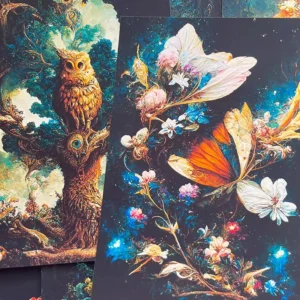 fantasy forest fox background scrapbook paper 4