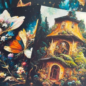 fantasy forest fox background scrapbook paper 5